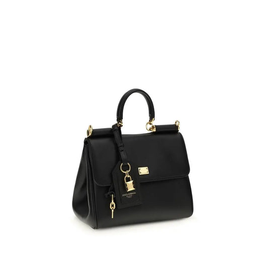 Dolce & Gabbana Black Calf Leather Bos Taurus Shoulder Bag Dolce & Gabbana