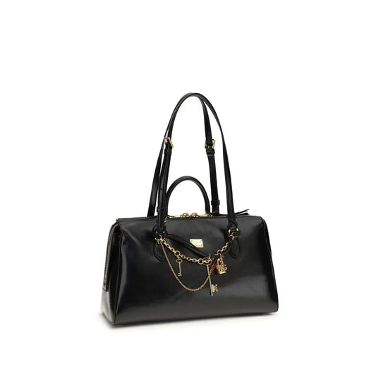 Dolce & Gabbana Black Calf Leather Bos Taurus Shoulder Bag Dolce & Gabbana