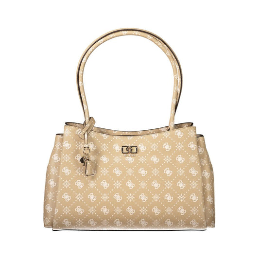 Sac à main femme en polyuréthane beige