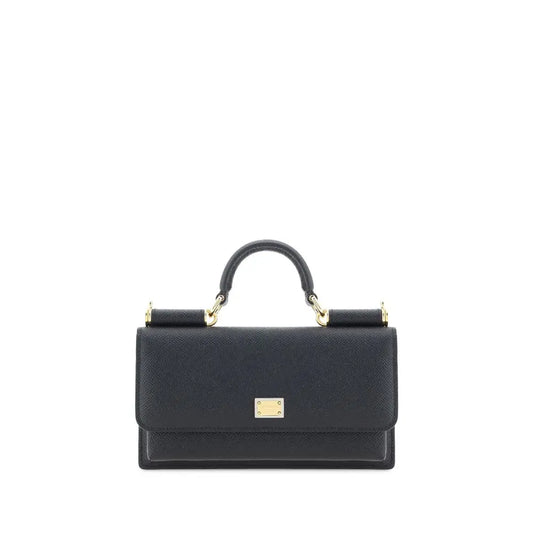 Dolce & Gabbana Black Calf Leather Bos Taurus Shoulder Bag Dolce & Gabbana