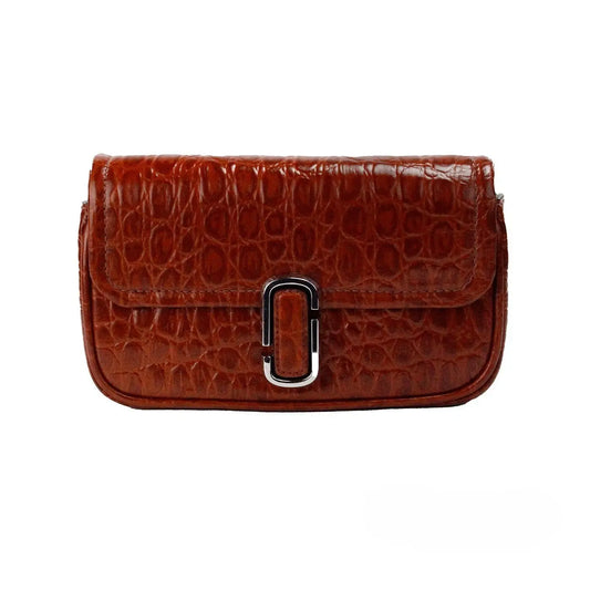 Marc Jacobs The Mini Shoulder Bag Spice Brown Embossed Leather Crossbody Bag Marc Jacobs