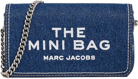 Marc Jacobs Le mini sac à chaîne en jean - Délavé foncé