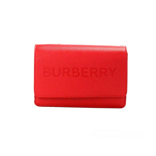 Burberry Hampshire Kleine Umhängetasche aus Glattleder mit geprägtem Logo, Rot