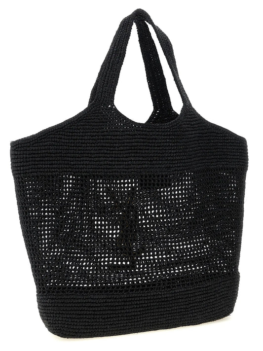 Saint Laurent Black Raffia Tote Bag Saint Laurent
