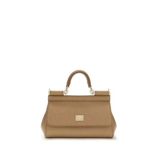 Dolce & Gabbana Beige Calf Leather Bos Taurus Handbag Dolce & Gabbana