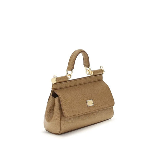 Dolce & Gabbana Beige Calf Leather Bos Taurus Handbag Dolce & Gabbana