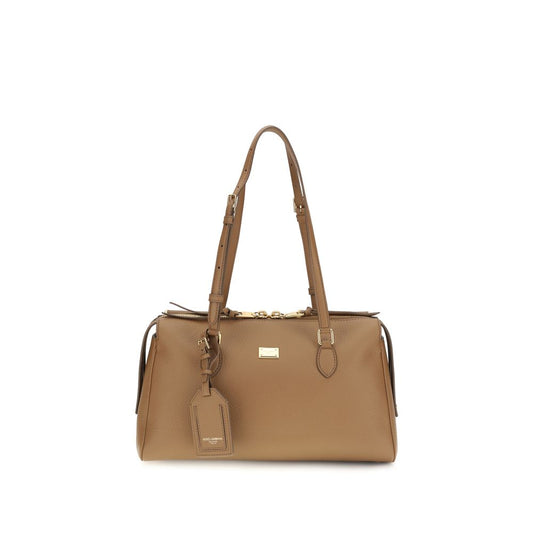 Dolce & Gabbana Beige Calf Leather Bos Taurus Shoulder Bag Dolce & Gabbana Xosier