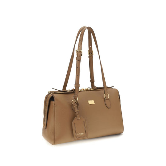 Dolce & Gabbana Beige Calf Leather Bos Taurus Shoulder Bag Dolce & Gabbana Xosier