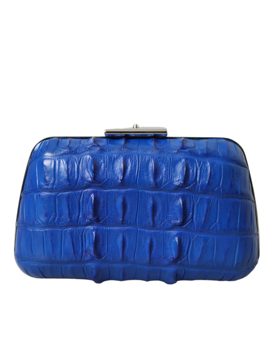 Balenciaga Blue Exotic Skin Leather Shoulder Crossbody Box Clutch Bag Balenciaga
