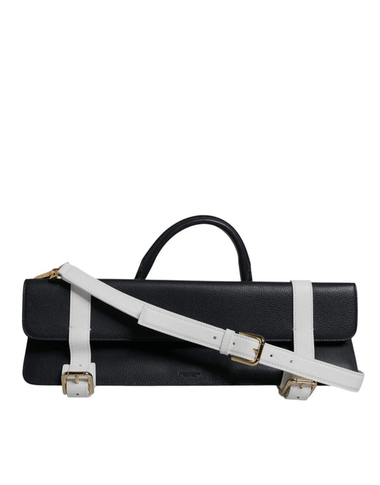 Dolce & Gabbana Blue White Calfskin Leather Crossbody Shoulder Bag Dolce & Gabbana