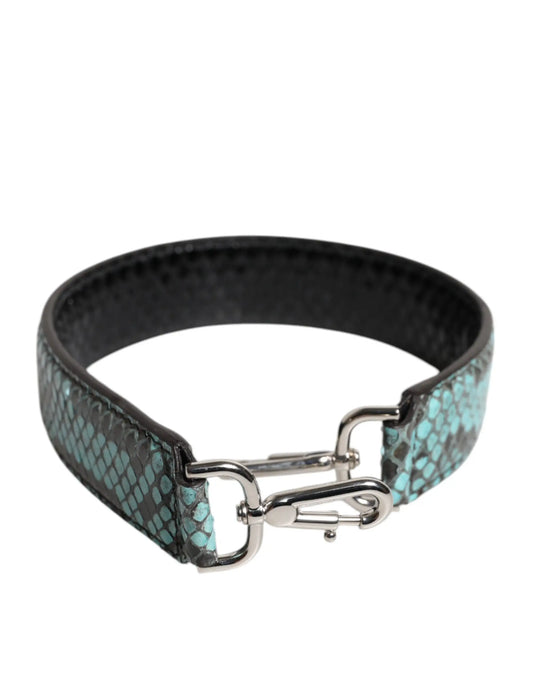 Dolce & Gabbana Black Blue Exotic Leather Bag Shoulder Strap Dolce & Gabbana