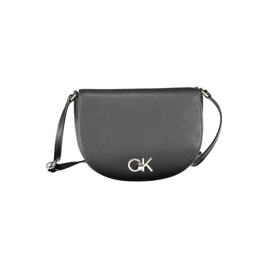 Calvin Klein Damen-Umhängetasche aus schwarzem Polyurethan