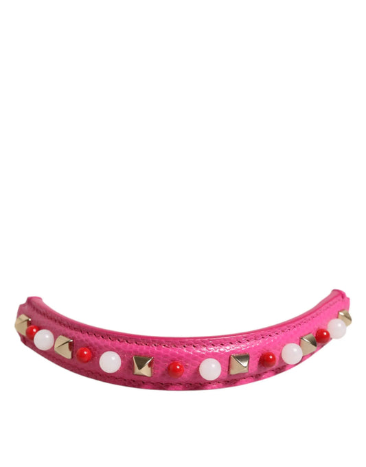 Dolce & Gabbana Pink Embellished Leather Bag Handle Women Shoulder Strap Dolce & Gabbana Xosier