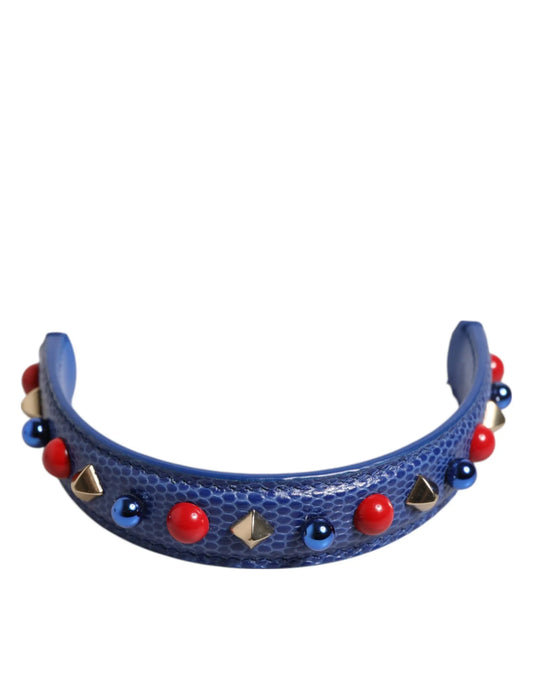 Dolce & Gabbana Blue Embellished Leather Bag Handle Women Shoulder Strap Dolce & Gabbana Xosier
