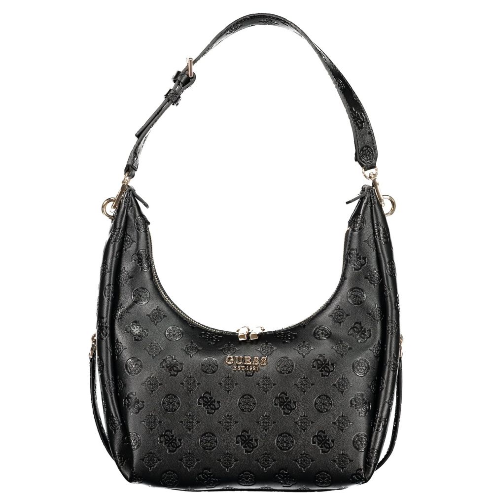 Guess Jeans Handtasche aus schwarzem Polyurethan für Damen