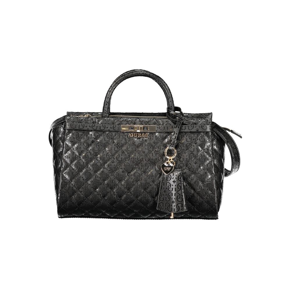 Guess Jeans Handtasche aus schwarzem Polyurethan für Damen