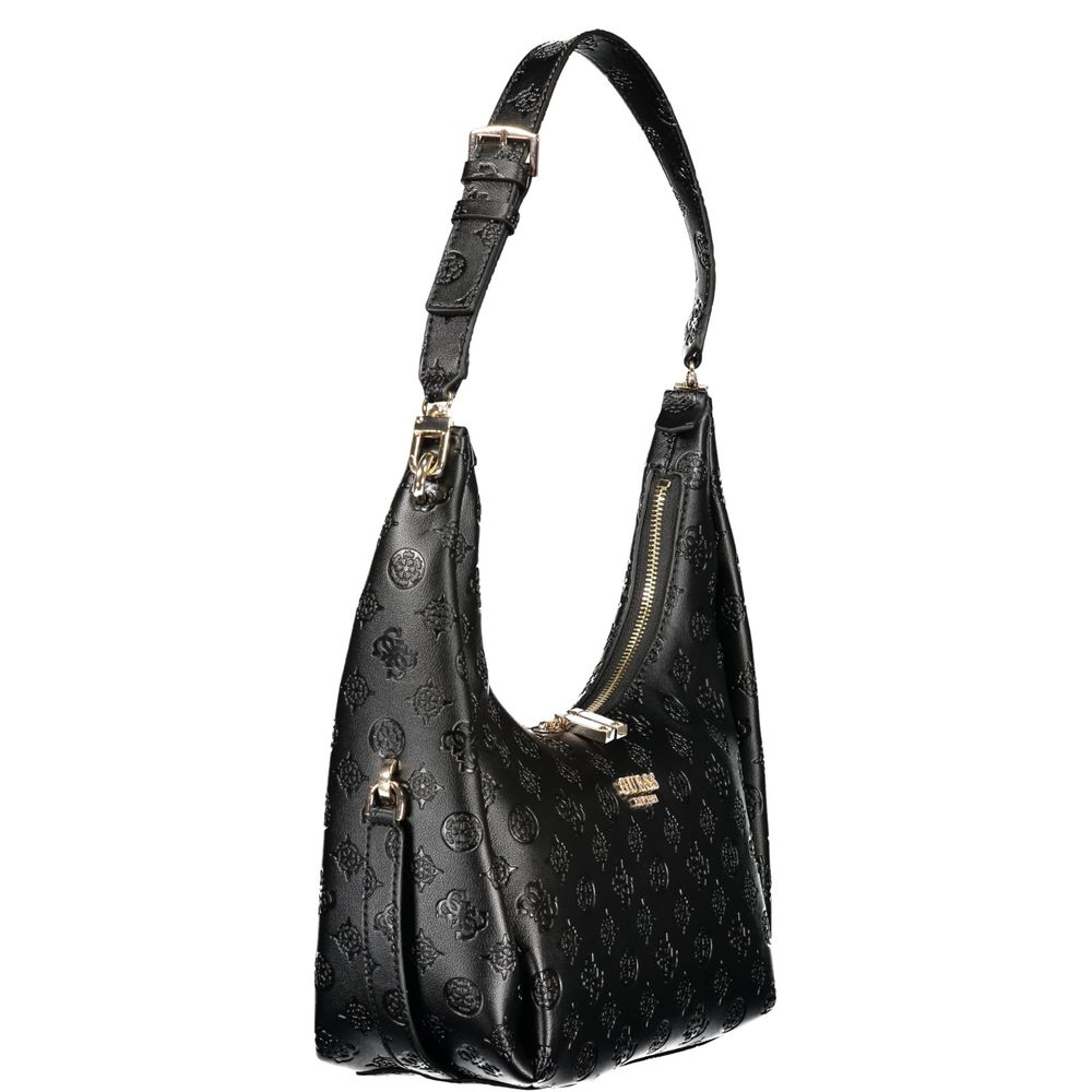Guess Jeans Handtasche aus schwarzem Polyurethan für Damen