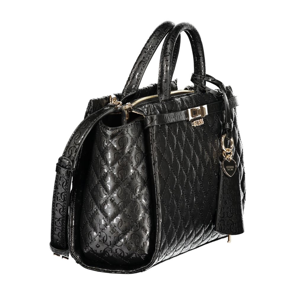 Guess Jeans Handtasche aus schwarzem Polyurethan für Damen