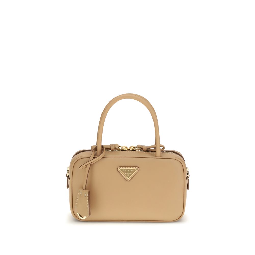 Beige Calf Leather Bos Taurus Handbag