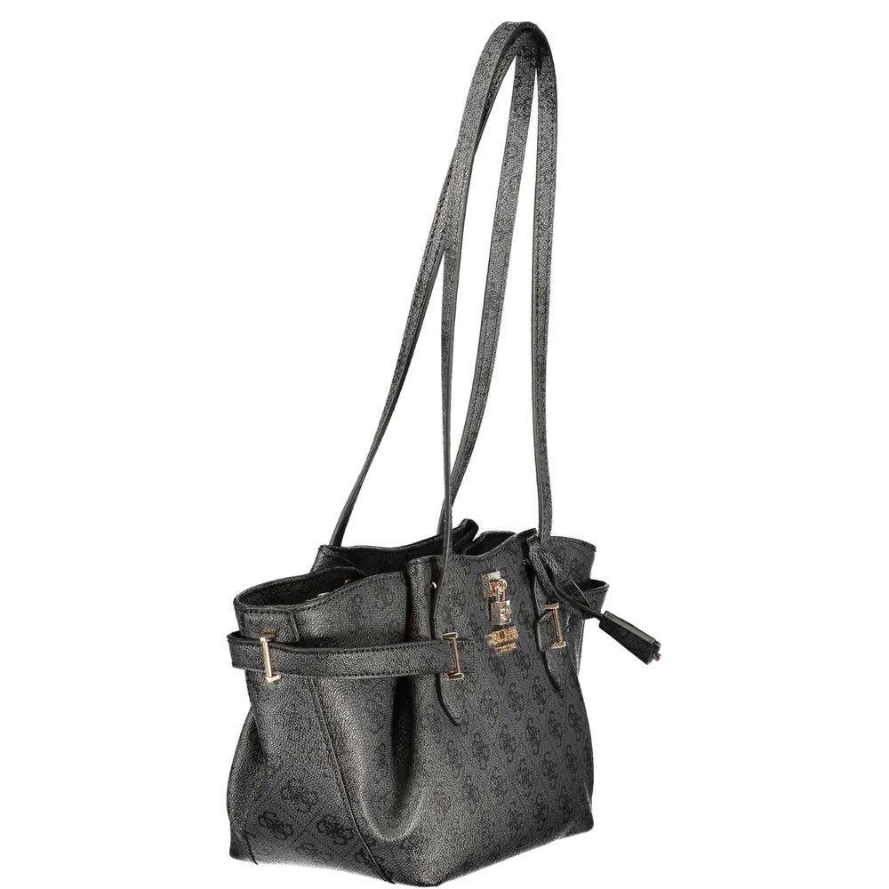 Guess Jeans Handtasche aus schwarzem Polyurethan für Damen
