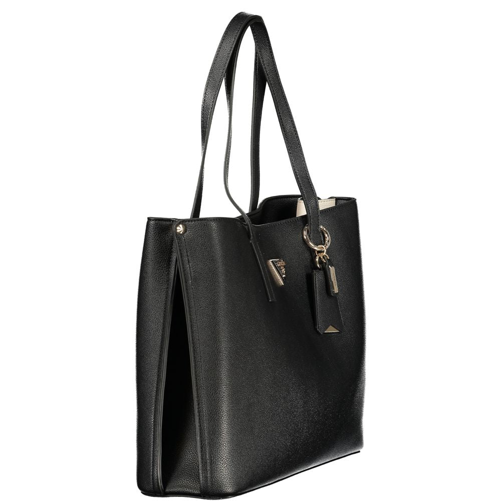 Guess Jeans Handtasche aus schwarzem Polyurethan für Damen