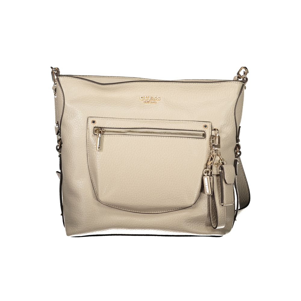 Guess Jeans Beige Damenhandtasche aus Polyurethan