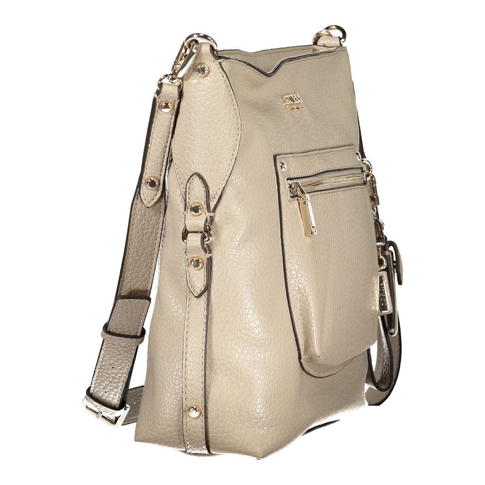 Guess Jeans Beige Damenhandtasche aus Polyurethan