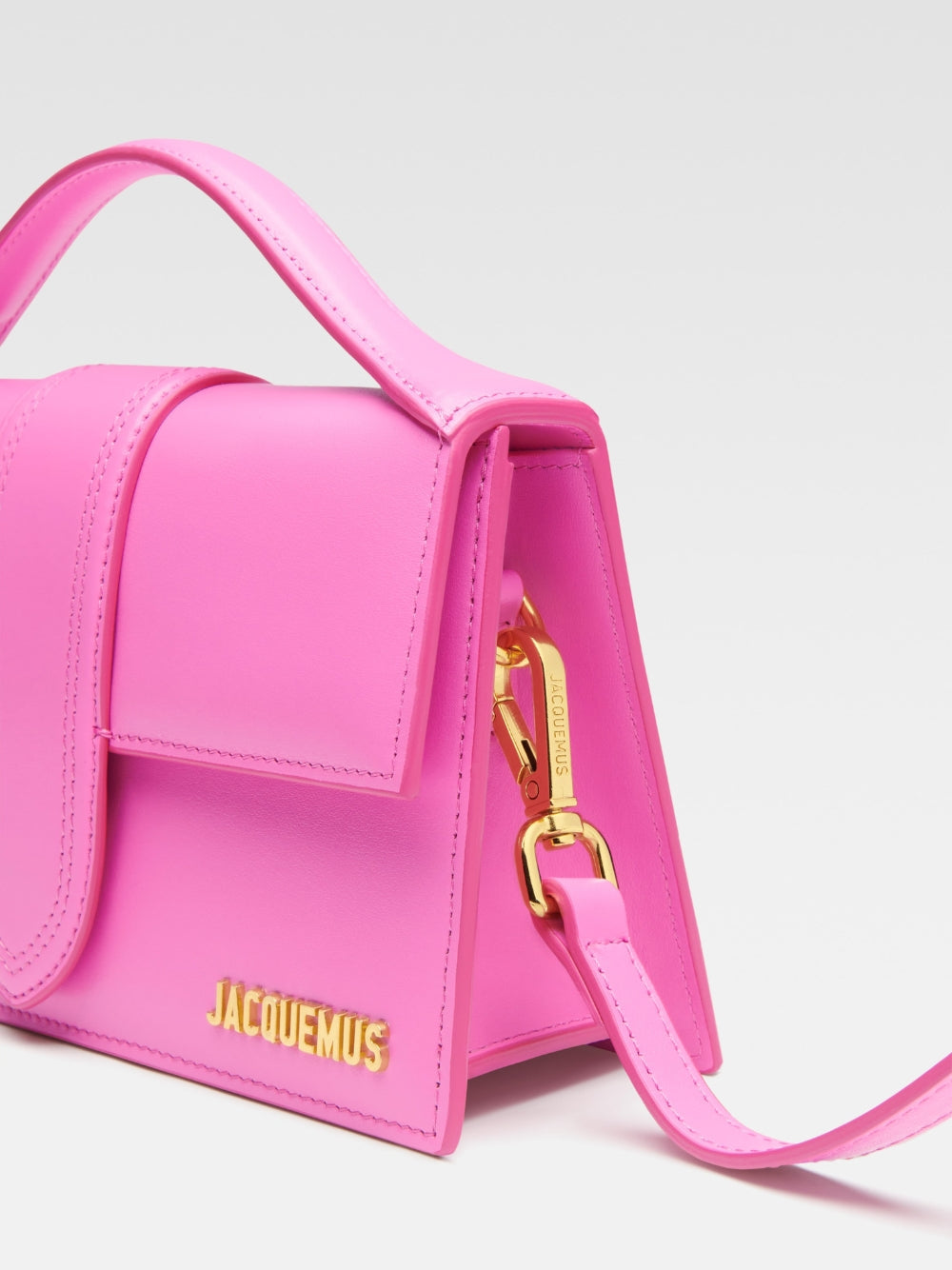 Jacquemus Neon Pink Leather Le Grand Bambino Handbag Jacquemus Xosier