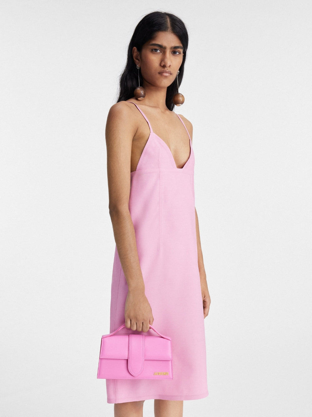 Jacquemus Neon Pink Leather Le Grand Bambino Handbag Jacquemus Xosier