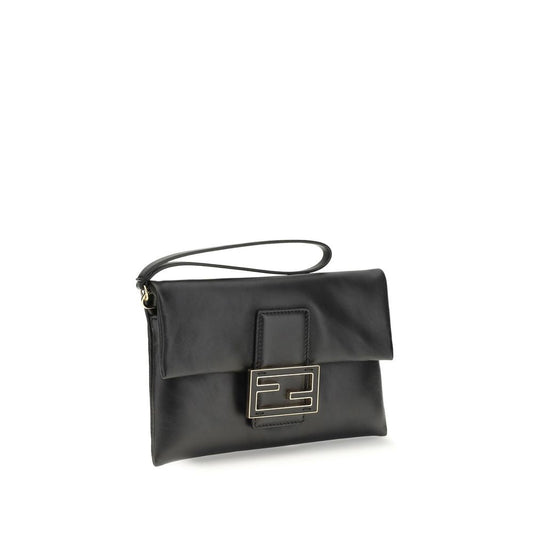 Fendi Black Lamb Ovis Aries Aries Clutch Bag Fendi Xosier