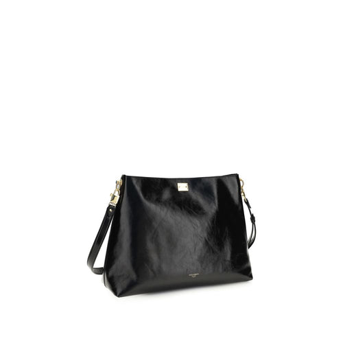 Dolce & Gabbana Schwarze Schultertasche aus Kalbsleder Bos Taurus