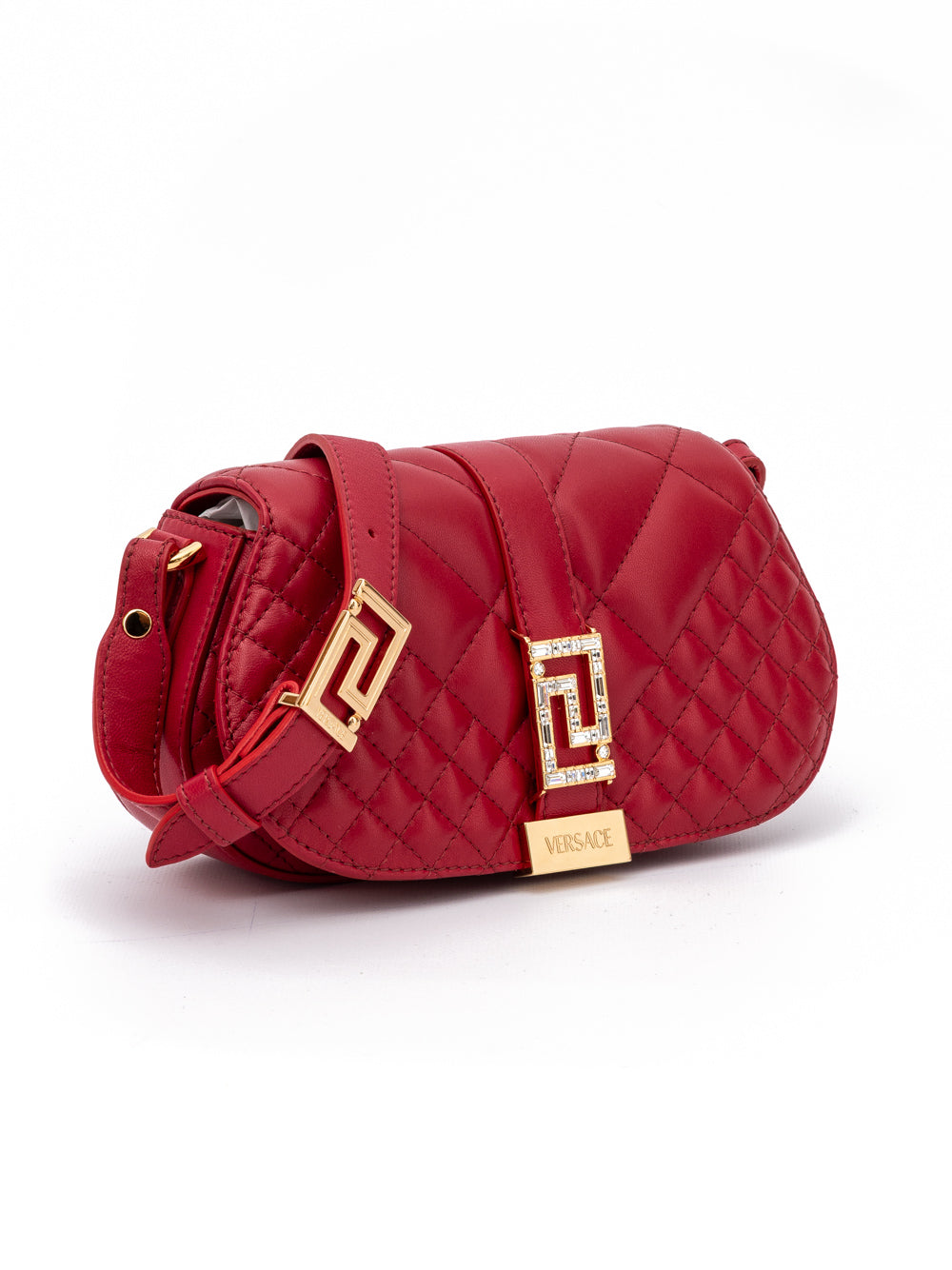 Versace Red Leather Quilted Shoulder Strap Bag Versace Xosier