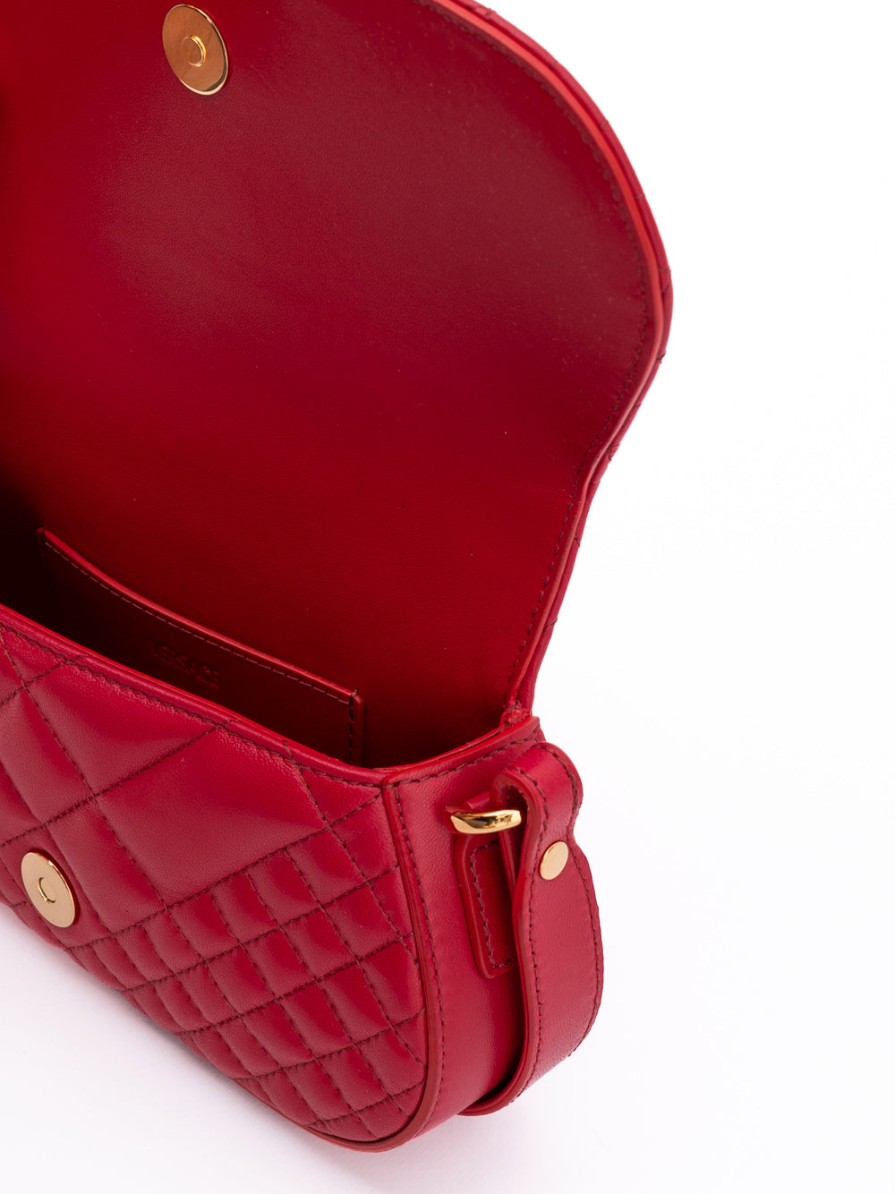 Versace Red Leather Quilted Shoulder Strap Bag Versace Xosier