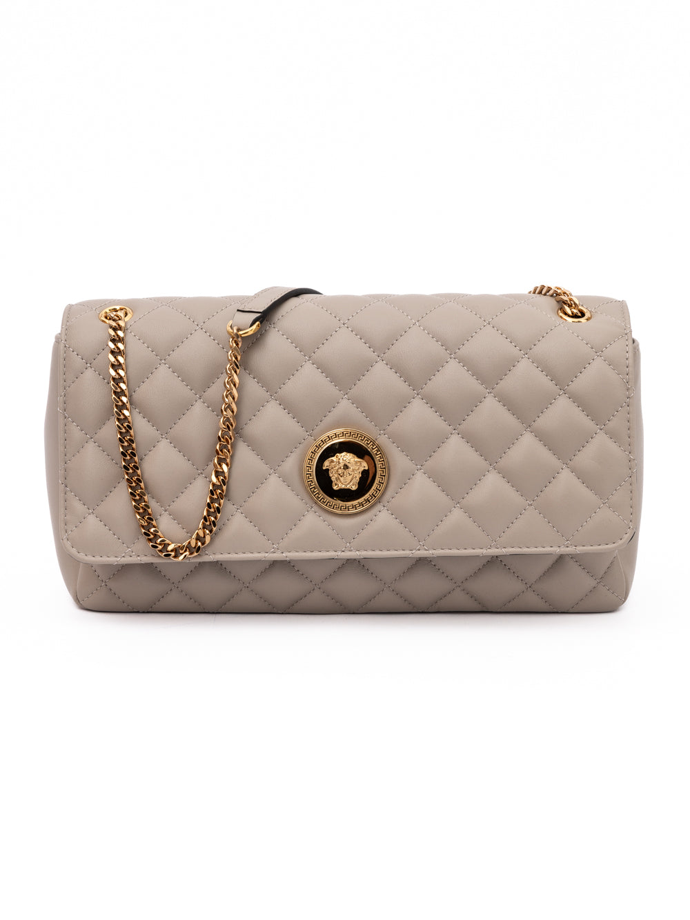 Versace Taupe Quilted Leather Shoulder Strap Bag Versace Xosier