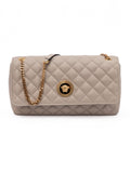 Versace Taupe Quilted Leather Shoulder Strap Bag Versace Xosier