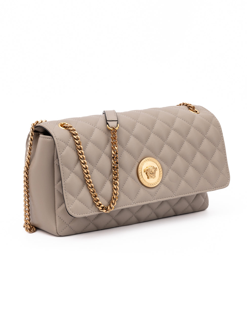 Versace Taupe Quilted Leather Shoulder Strap Bag Versace Xosier