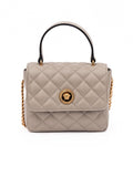Versace Taupe Quilted Leather Handbag Versace Xosier