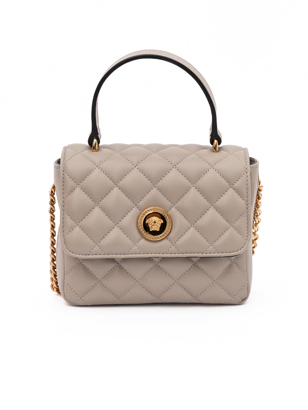 Versace Taupe Quilted Leather Handbag Versace Xosier