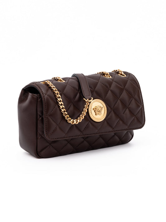 Versace Brown Quilted Leather Shoulder Strap Bag Versace Xosier