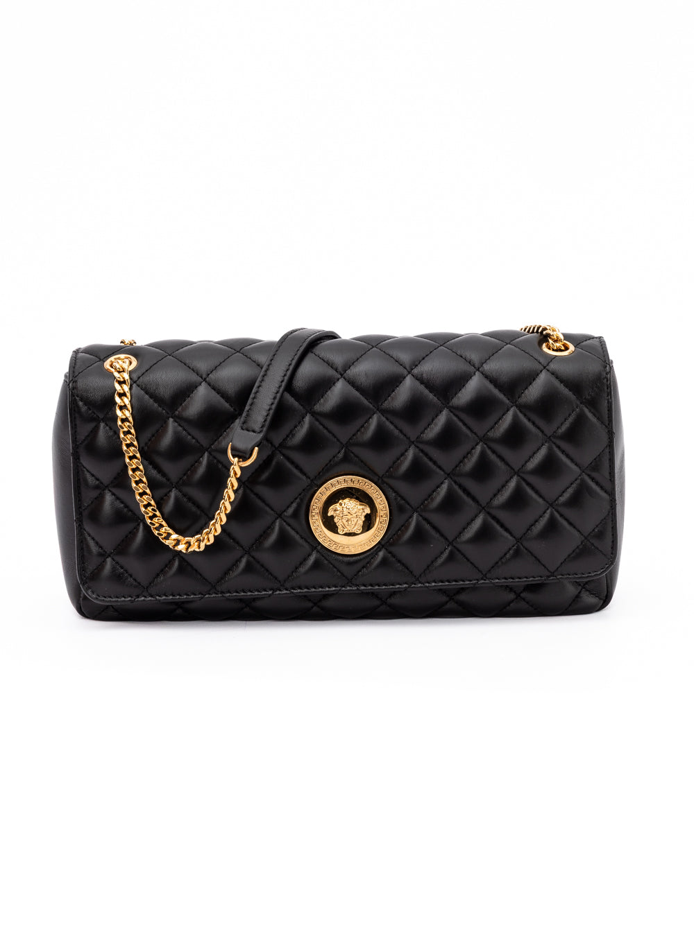 Versace Black Quilted Leather Shoulder Strap Bag Versace Xosier