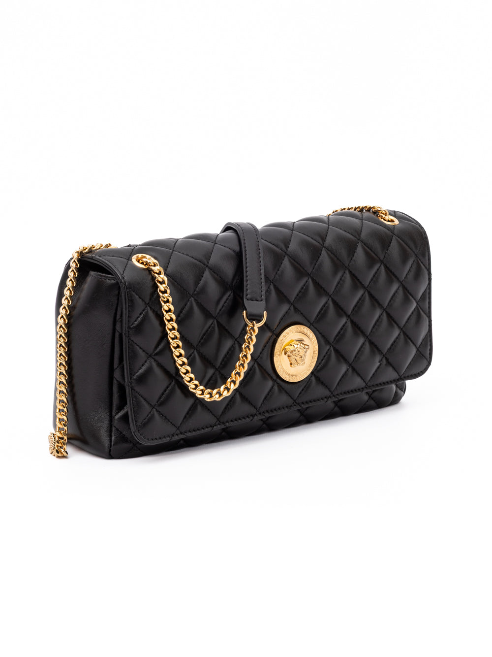Versace Black Quilted Leather Shoulder Strap Bag Versace Xosier