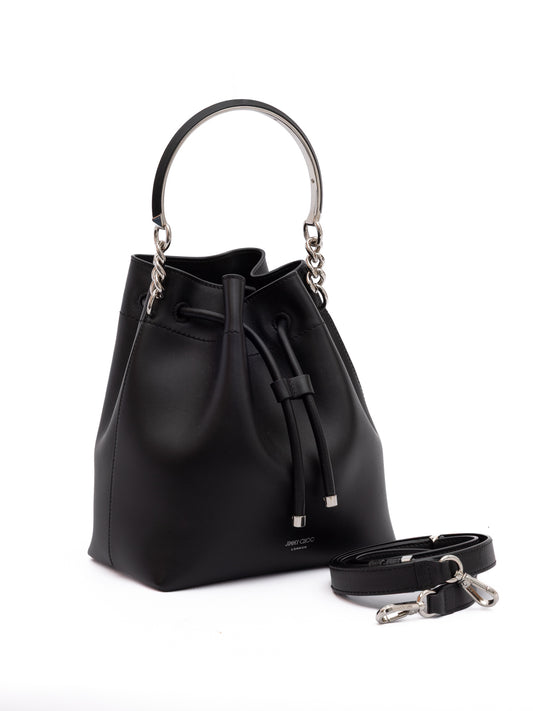 Black Bon Bon Leather Bucket