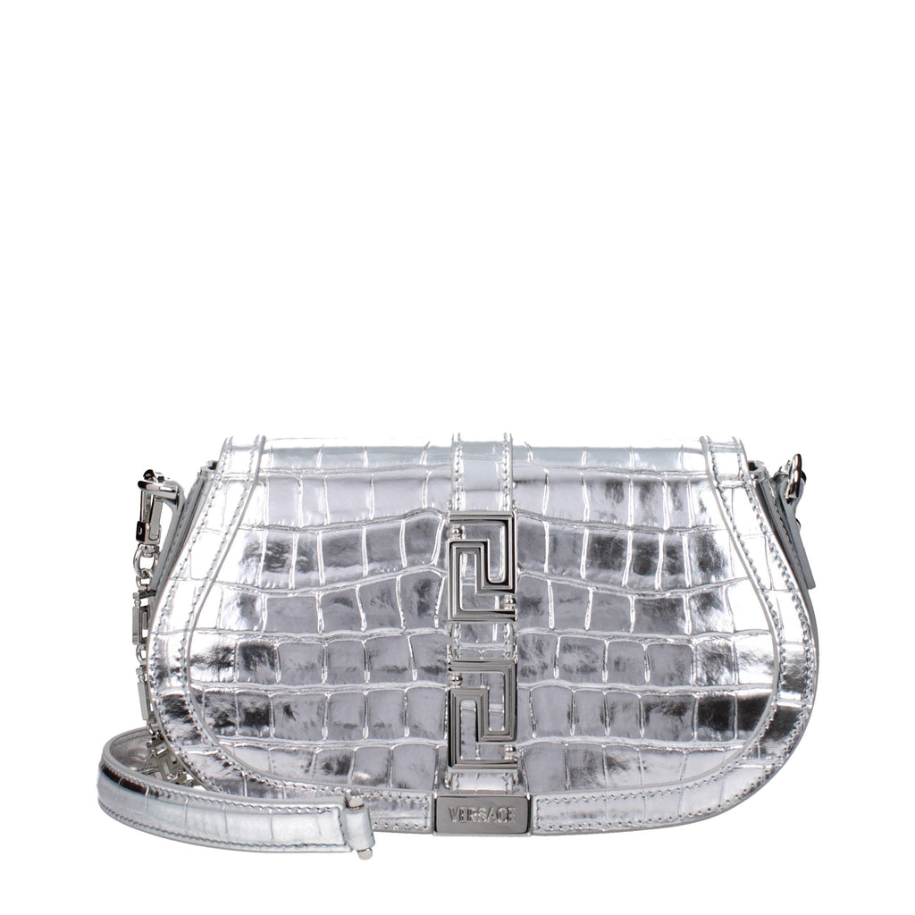 Versace Gray Leather Shoulder Bag Versace Xosier