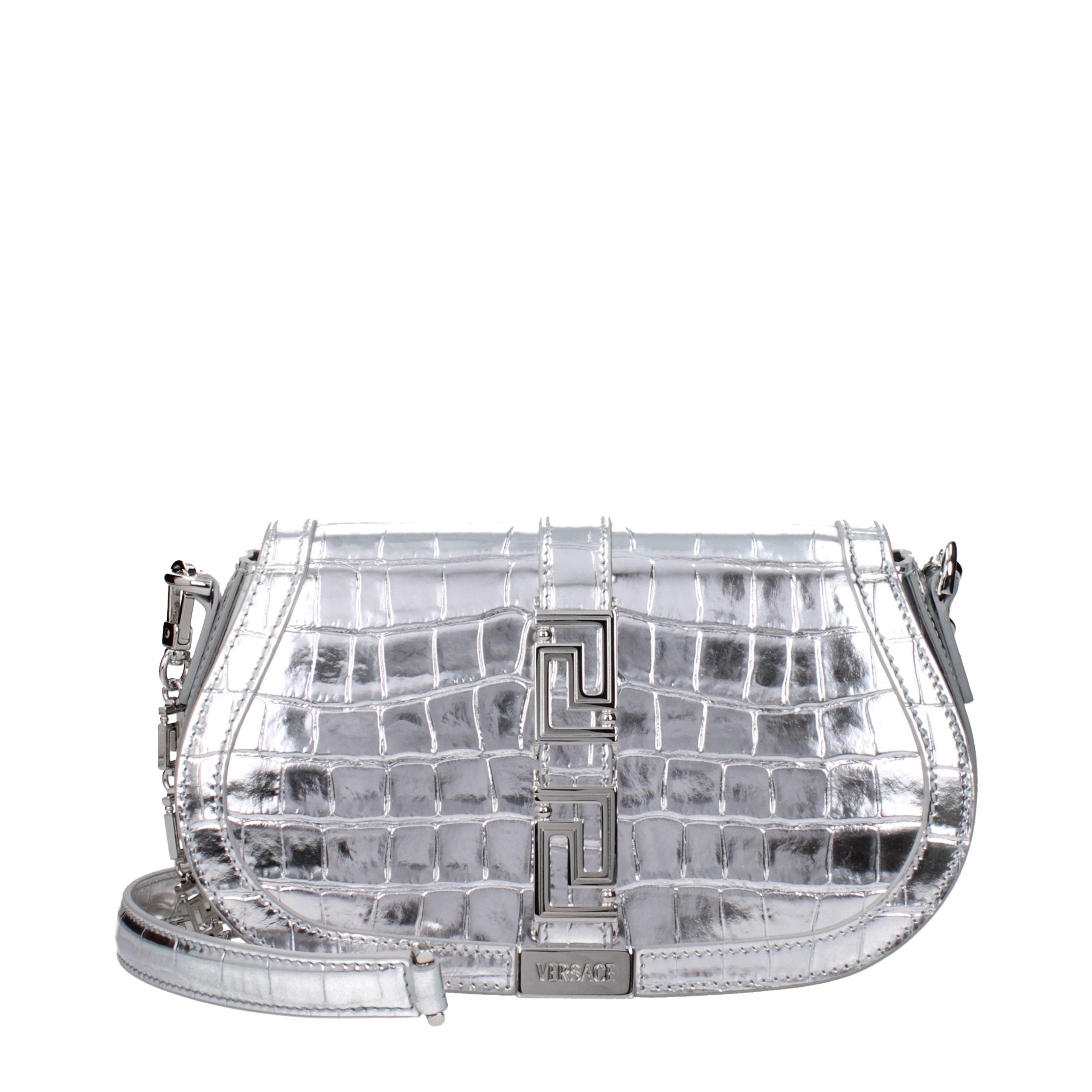 Versace Gray Leather Shoulder Bag Versace Xosier