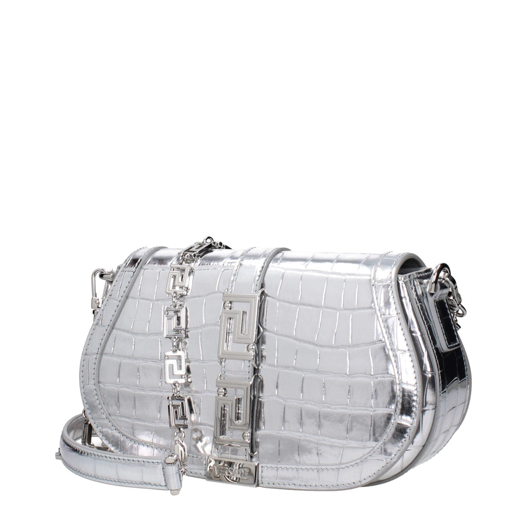 Versace Gray Leather Shoulder Bag Versace Xosier