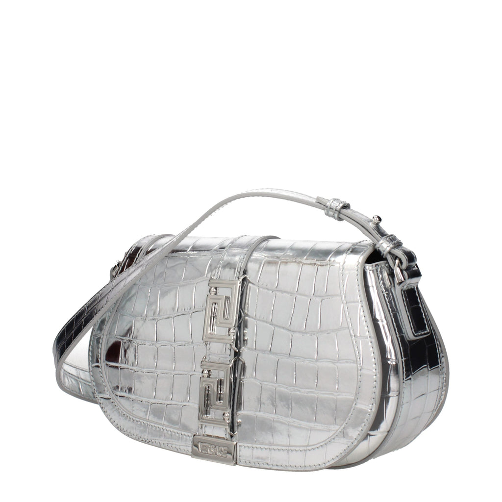 Versace Gray Leather Shoulder Bag Versace Xosier
