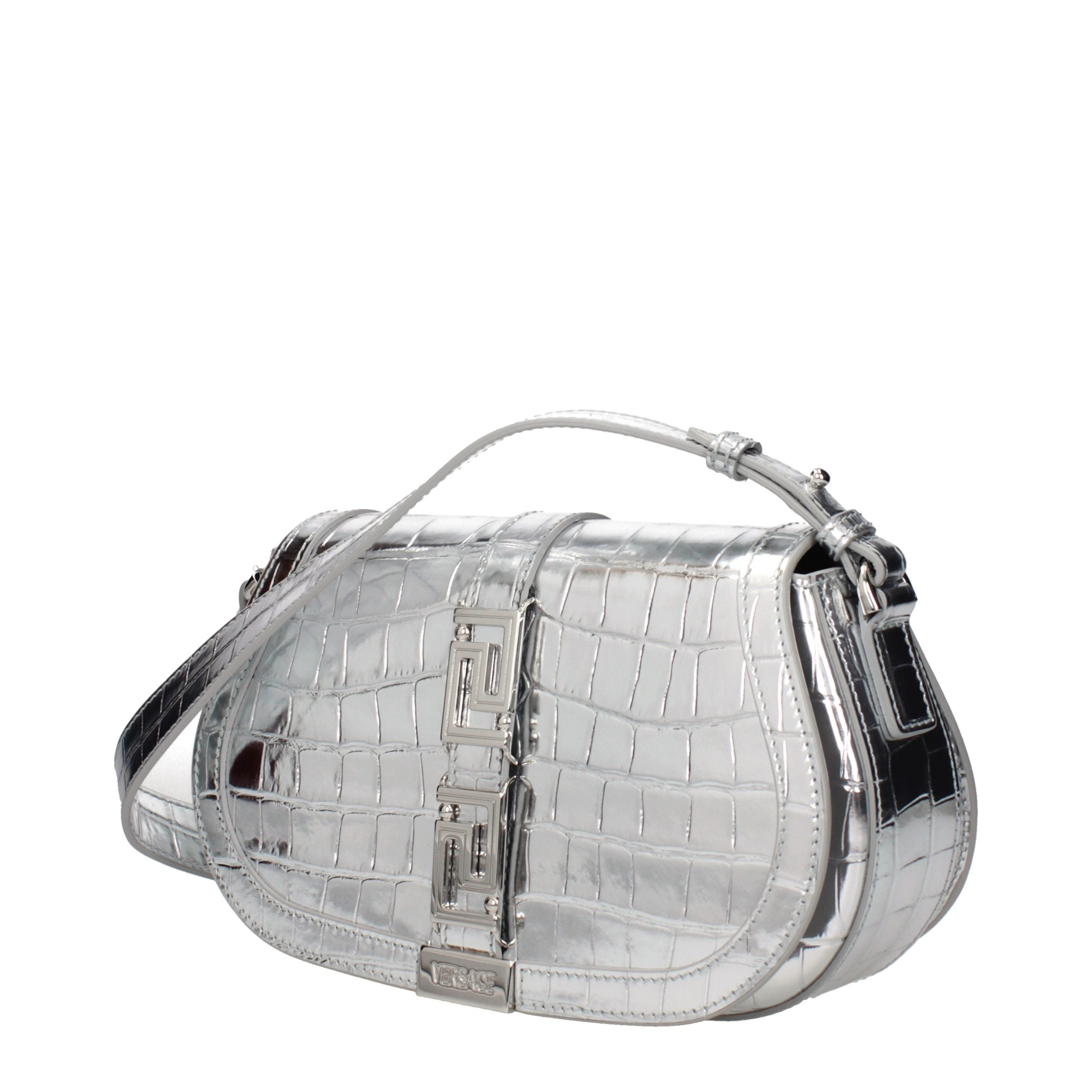 Versace Gray Leather Shoulder Bag Versace Xosier