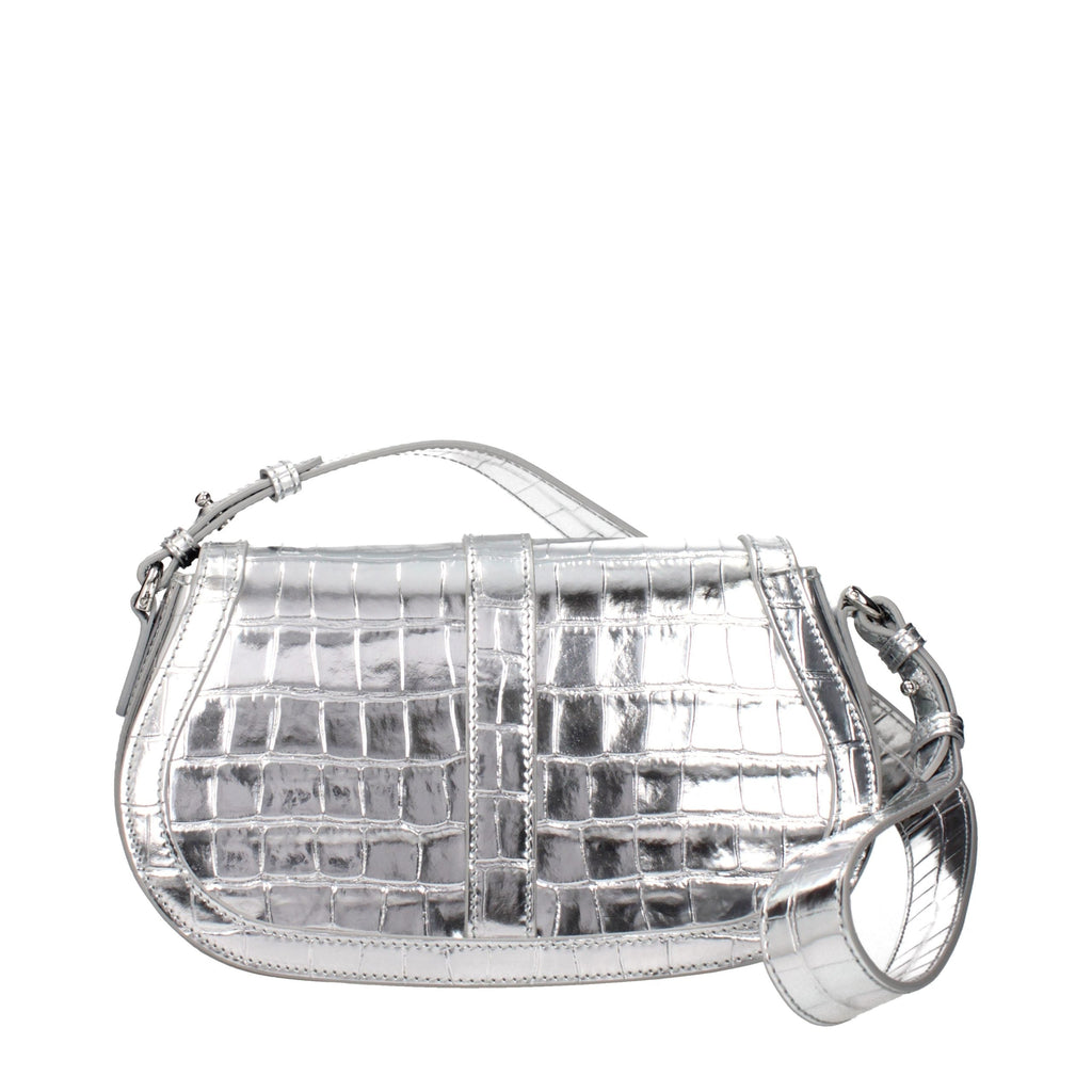 Versace Gray Leather Shoulder Bag Versace Xosier