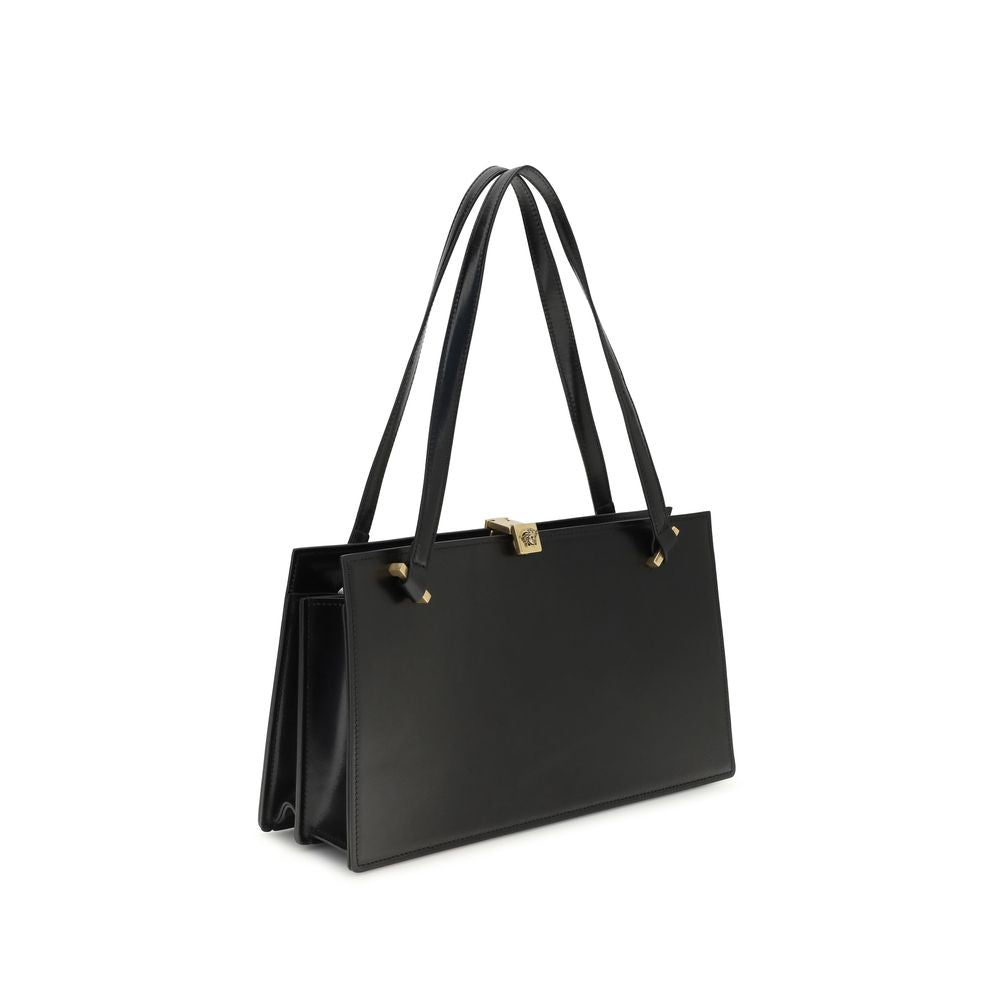 Versace Black Calf Leather Bos Taurus Shoulder Bag Versace Xosier