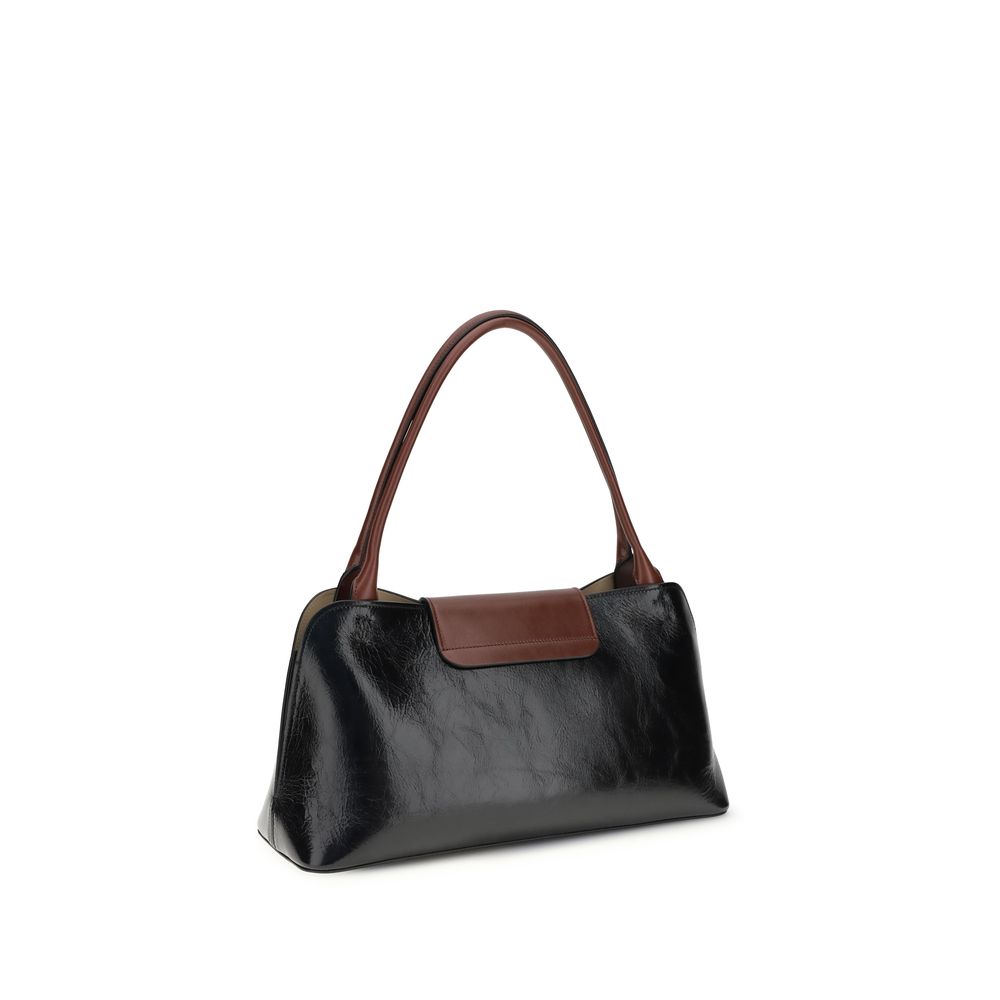 Versace Black Calf Leather Bos Taurus Shoulder Bag Versace Xosier